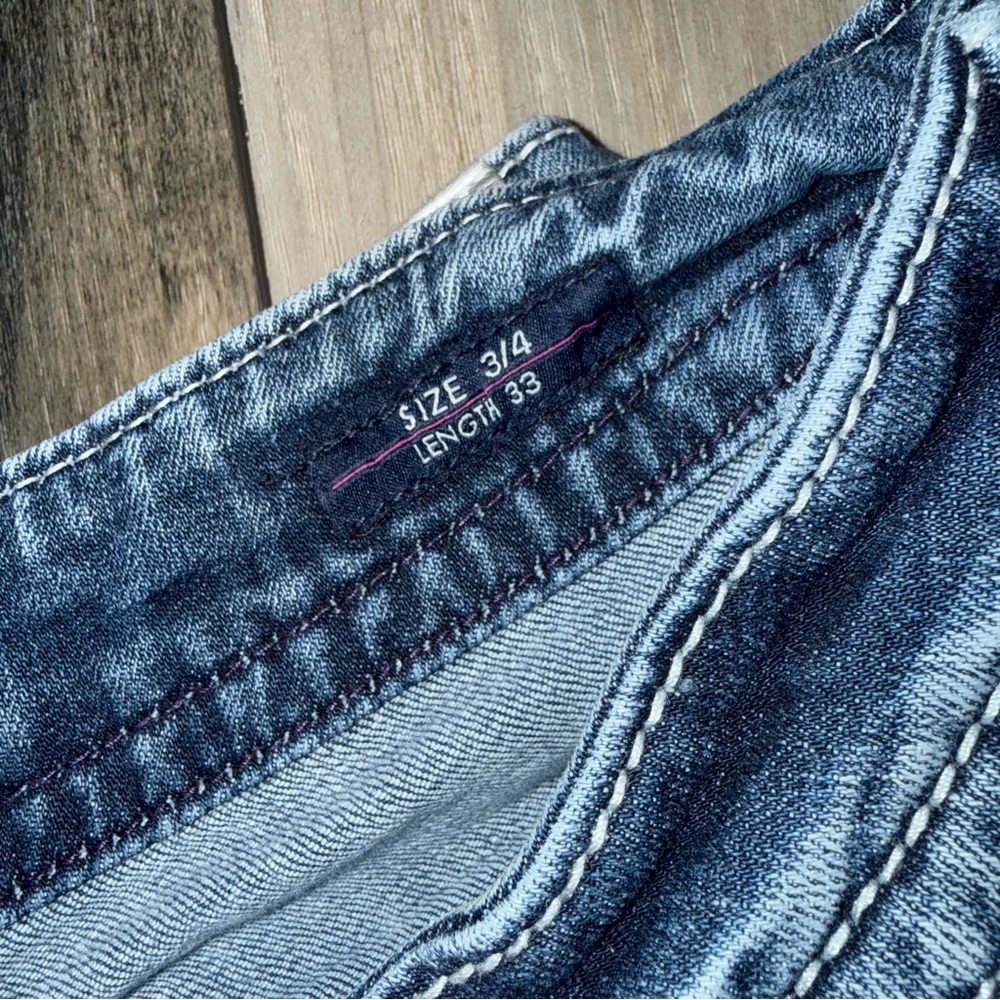 Vigoss Women's Boot Cut Jeans in Classic Blue size 3/4 length 33 - Picture 5 of 5
